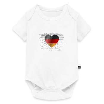 Allemagne Drapeau allemand Drapeau allemand Utilisé Regarder à la maison - Body à manches courtes Premium Bébé - blanc - Devant