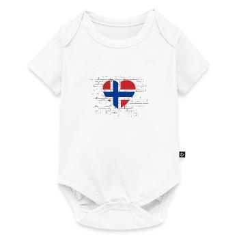 Drapeau de la Norvège Scandinavie Drapeau norvégien - Body à manches courtes Premium Bébé - blanc - Devant