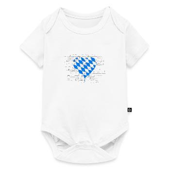 Drapeau de Bavière Utilisé Look Drapeau bavarois Vintage - Body à manches courtes Premium Bébé - blanc - Devant