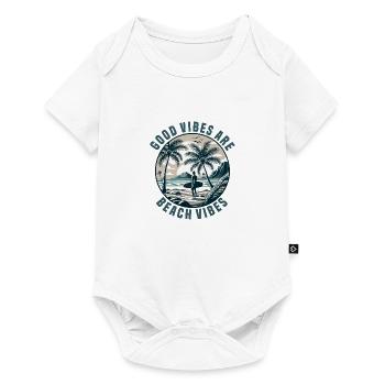 Surfen Surfer Sommer Palmen Strand Sonne Urlaub - Baby Premium Kurzarmbody - Weiß - Vorne