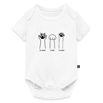 Schere Stein Papier - Baby Premium Kurzarmbody - Weiß - Vorne