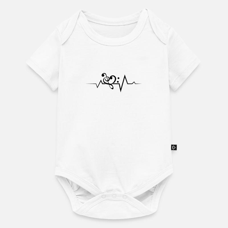 Music Notes Pulse - Baby Premium Kurzarmbody - Weiß