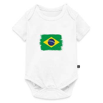 Brésil Drapeau Brésilien Drapeau Amérique du Sud - Body à manches courtes Premium Bébé - blanc - Devant