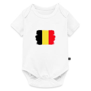 Belgium Flag Vintage Belgian Flag Used Look - Baby Premium short-sleeve bodysuit - white - Front