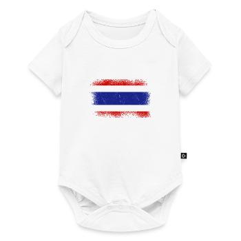 Thailand Fahne Thailändische Flagge Used Look - Baby Premium Kurzarmbody - Weiß - Vorne