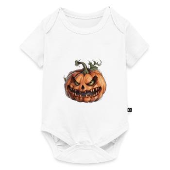 Kürbis Halloween Horror Gruselig - Baby Premium Kurzarmbody - Weiß - Vorne