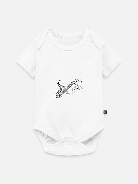 Saxofon - Baby Premium Kurzarmbody - Weiß