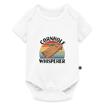 Cornhole Flüsterer - Cornhole Spieler Team - Baby Premium Kurzarmbody - Weiß - Vorne