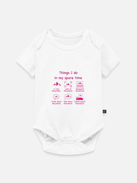 Bergliebhaber (pink) - Baby Premium Kurzarmbody - Weiß