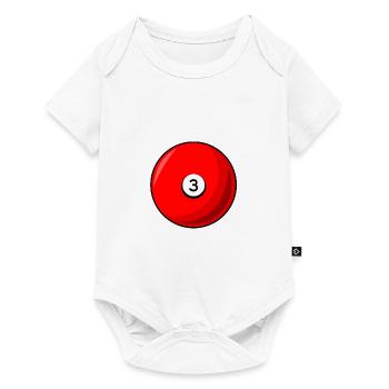Boule de billard 3 rouge Billard trois - Body à manches courtes Premium Bébé - blanc - Devant
