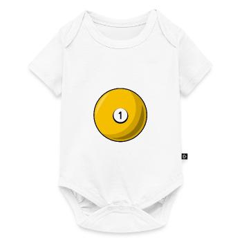 Boule de billard 1 jaune Billard un - Body à manches courtes Premium Bébé - blanc - Devant