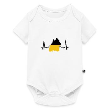 Baden Wurttemberg Heartbeat Flag Stuttgart Pulse - Baby Premium short-sleeve bodysuit - white - Front
