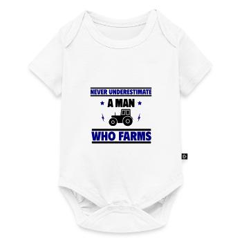 Never underestimate a farmhouse man - Baby Premium short-sleeve bodysuit - white - Front