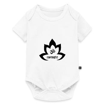 Lotusblume OM spirituelles Geschenk Yoga Namaste - Baby Premium Kurzarmbody - Weiß - Vorne