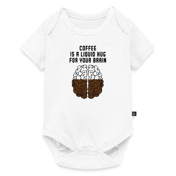 coffee a liquid hug Funny coffee quote - Baby Premium short-sleeve bodysuit - white - Front