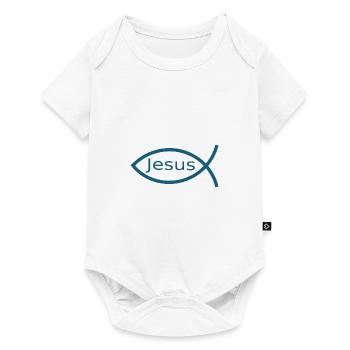 Jésus poisson Ichthys poisson poisson poisson - Body à manches courtes Premium Bébé - blanc - Devant