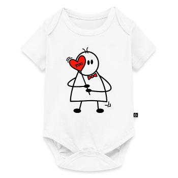 Saint-Valentin Histoire d’amour Garçon avec cœur Je t’aime - Body à manches courtes Premium Bébé - blanc - Devant