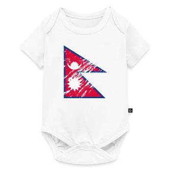 Nepal Flag Grunge Design Flagge - Baby Premium short-sleeve bodysuit - white - Front