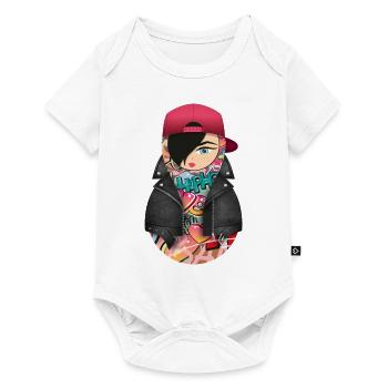 Matroschka Nina - Baby Premium Kurzarmbody - Weiß - Vorne