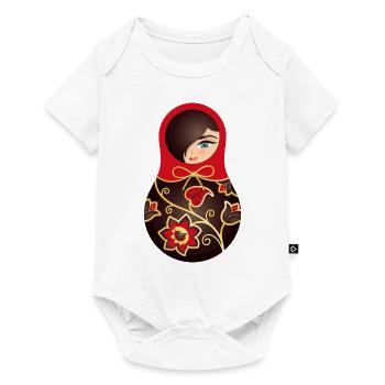 Matroschka Helena - Baby Premium Kurzarmbody - Weiß - Vorne