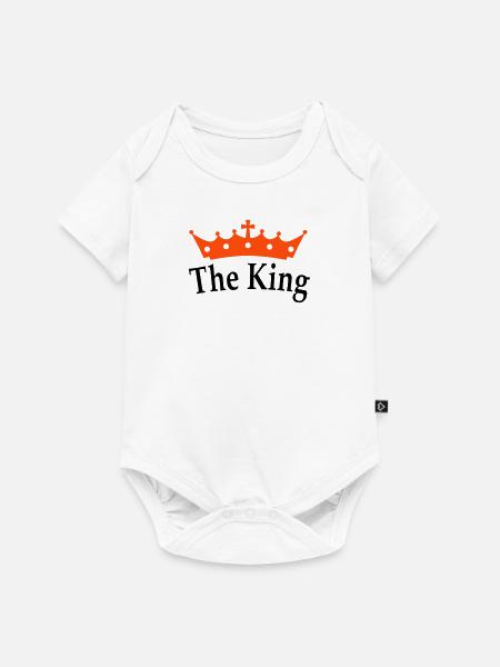 The King - Baby Premium Kurzarmbody - Weiß