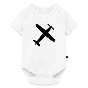 Flugzeug - Baby Premium Kurzarmbody - Weiß - Vorne