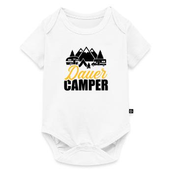Camping - Baby Premium Kurzarmbody - Weiß - Vorne