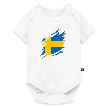 Suède Drapeau Scandinavie Drapeau suédois - Body à manches courtes Premium Bébé - blanc - Devant