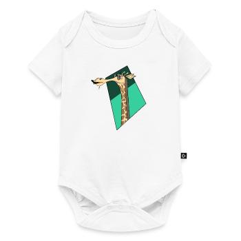 Cool giraffe with sunglasses - Baby Premium short-sleeve bodysuit - white - Front