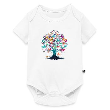Butterfly Tree Nature Predator Insect - Baby Premium short-sleeve bodysuit - white - Front