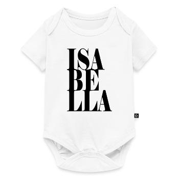 Isabella Surname First name Modern font Word Art - Baby Premium short-sleeve bodysuit - white - Front