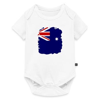 Drapeau australien sous drapeau australien - Body à manches courtes Premium Bébé - blanc - Devant