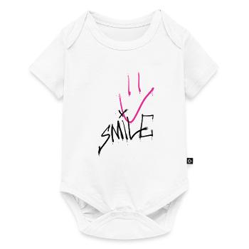 Sourire noir rose 001 - Body à manches courtes Premium Bébé - blanc - Devant