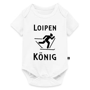 Loipenkönig Skilanglauf und Wintersport - Baby Premium Kurzarmbody - Weiß - Vorne