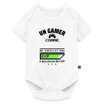 un gamer ne vieillit pas XP personnalisable - Body à manches courtes Premium Bébé - blanc - Devant