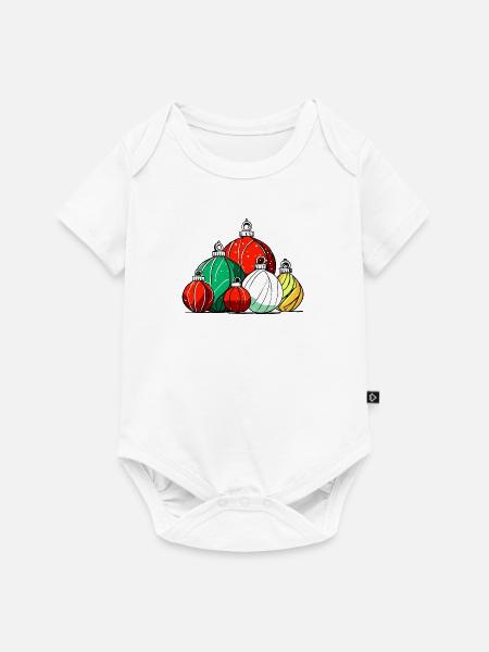 Weihnachtliche Dekokugeln - Baby Premium Kurzarmbody - Weiß