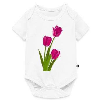 Tulpe Geschenk Geschenkidee - Baby Premium Kurzarmbody - Weiß - Vorne