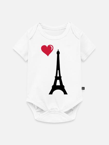 eiffel tower love - Baby Premium Kurzarmbody - Weiß