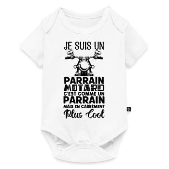 parrain motard Cadeau parrain motard super parrain - Body à manches courtes Premium Bébé - blanc - Devant