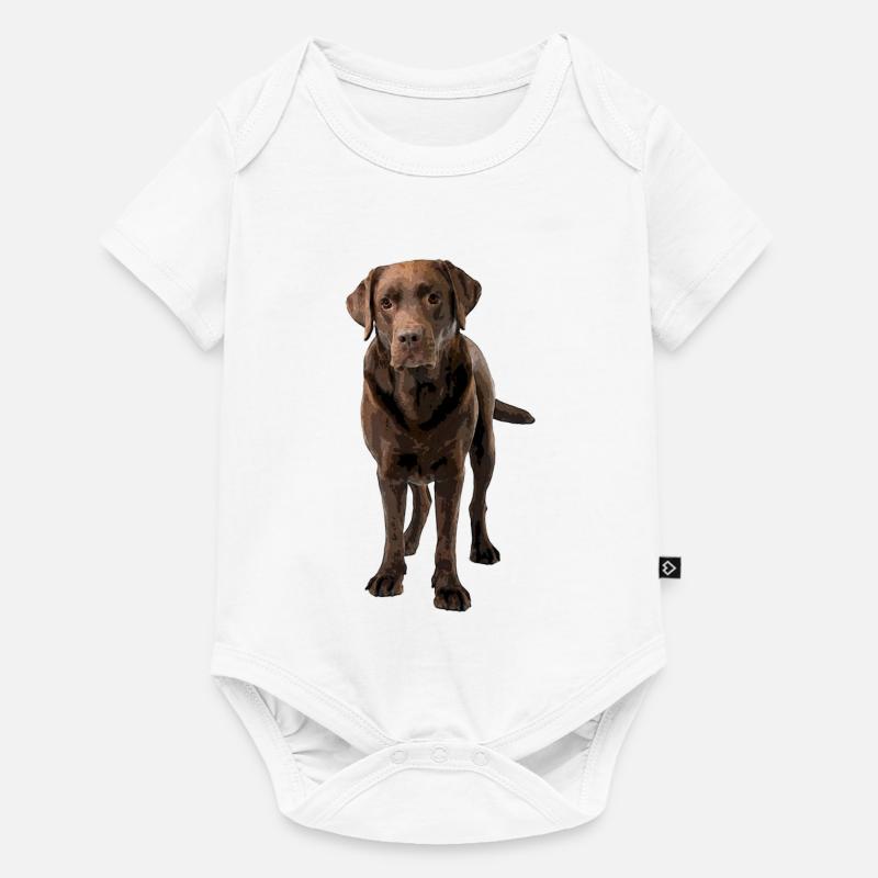 Style de bande dessinée Brown Labrador - Body à manches courtes Premium Bébé - blanc