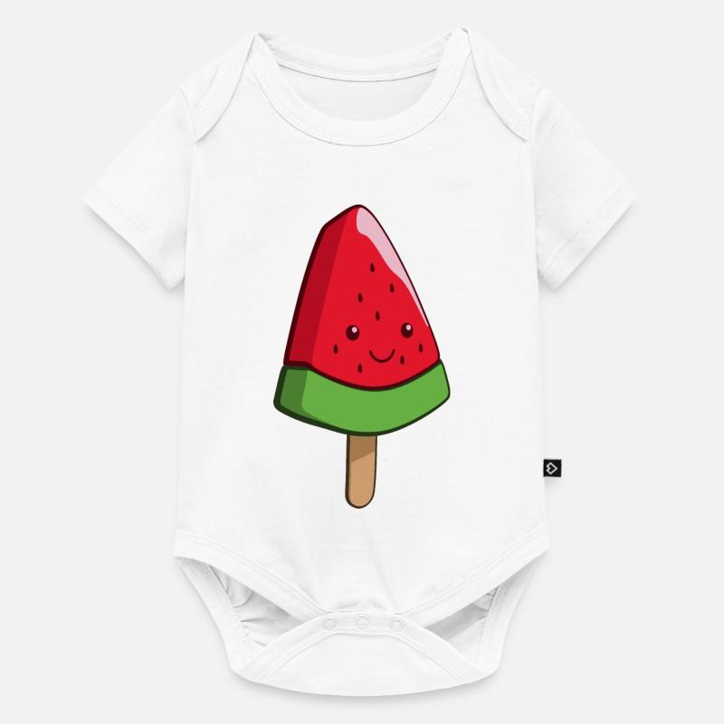 Wassermelonen Eiskunst am Stiel - Baby Premium Kurzarmbody - Weiß