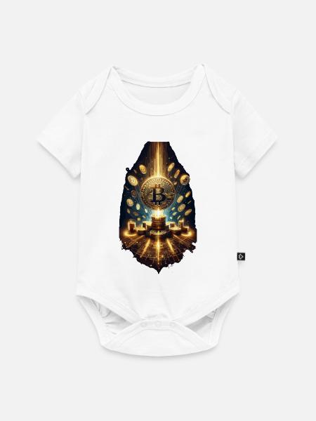 Bitcoin Explosion Digital Artwork - Baby Premium Kurzarmbody - Weiß