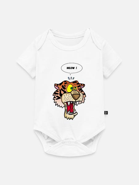 Miauen des Tigers - Baby Premium Kurzarmbody - Weiß