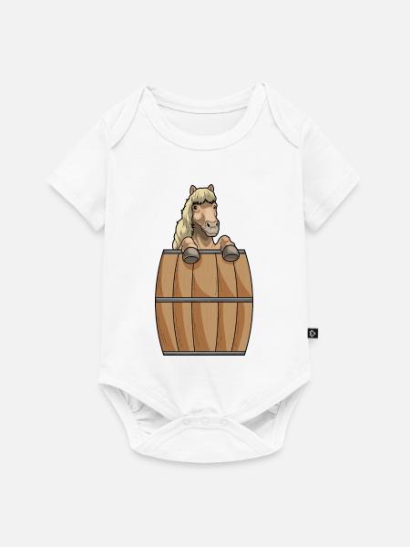 Pferd Fass - Baby Premium Kurzarmbody - Weiß