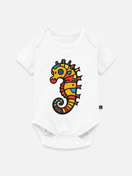Seepferd Halloween Zombie - Baby Premium Kurzarmbody - Weiß