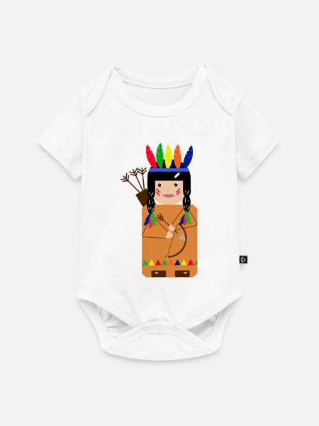 Kleiner indianischer gefiederter Krieger - Baby Premium Kurzarmbody - Weiß