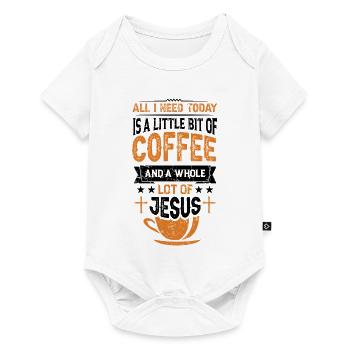 Kaffee & Jesus – Mehr brauche ich nicht - Baby Premium Kurzarmbody - Weiß - Vorne