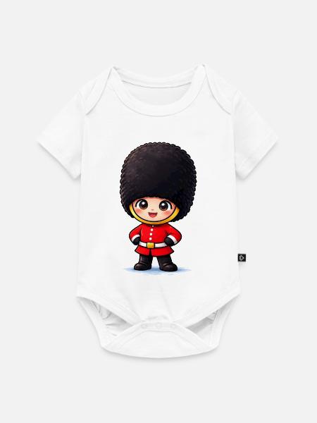 Niedlicher London Palastwächter Cartoon - Baby Premium Kurzarmbody - Weiß