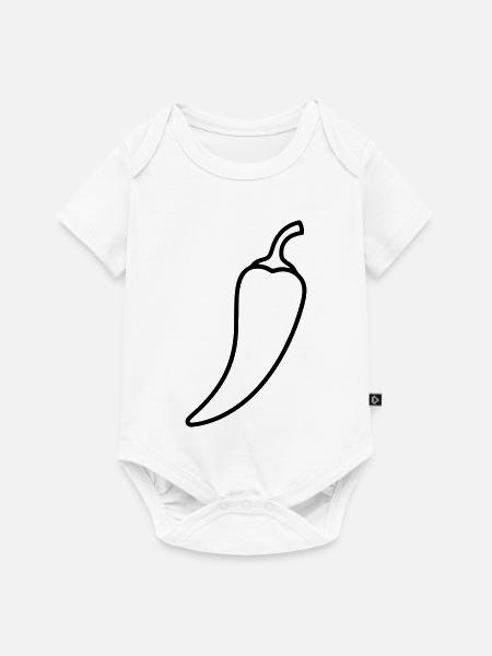 Chili Schote Scharf Umriss - Baby Premium Kurzarmbody - Weiß