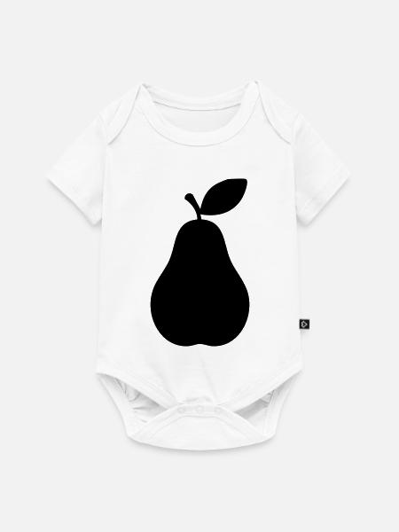 Birnensilhouette – Elegantes Fruchtdesign - Baby Premium Kurzarmbody - Weiß